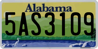 AL license plate 5AS3109