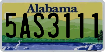 AL license plate 5AS3111