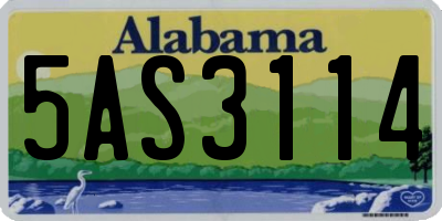 AL license plate 5AS3114