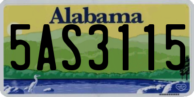 AL license plate 5AS3115