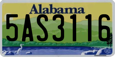 AL license plate 5AS3116