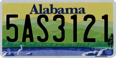 AL license plate 5AS3121