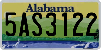 AL license plate 5AS3122