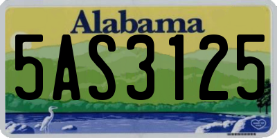 AL license plate 5AS3125