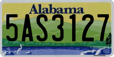AL license plate 5AS3127