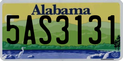 AL license plate 5AS3131