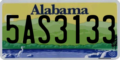 AL license plate 5AS3133