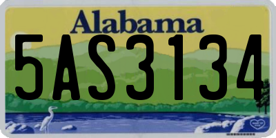 AL license plate 5AS3134