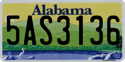 AL license plate 5AS3136