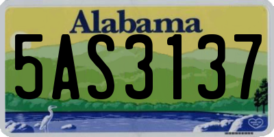 AL license plate 5AS3137
