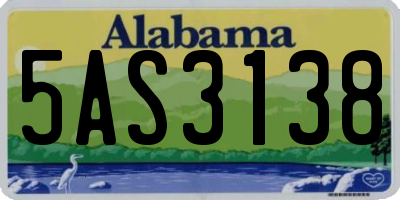 AL license plate 5AS3138
