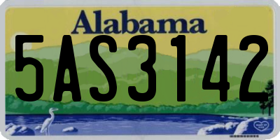 AL license plate 5AS3142