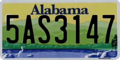 AL license plate 5AS3147