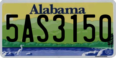 AL license plate 5AS3150