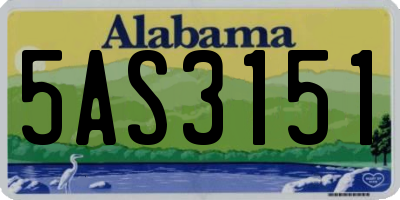 AL license plate 5AS3151