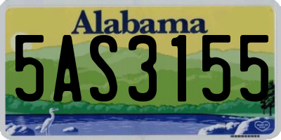 AL license plate 5AS3155