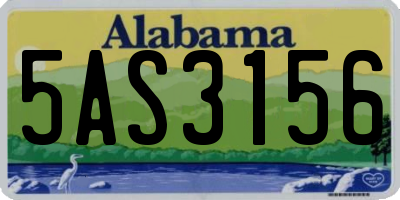 AL license plate 5AS3156