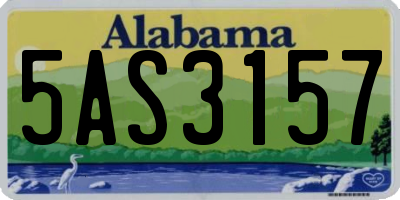 AL license plate 5AS3157