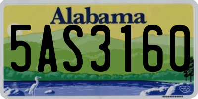 AL license plate 5AS3160