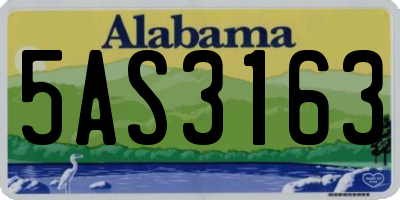 AL license plate 5AS3163