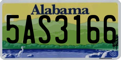 AL license plate 5AS3166