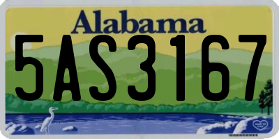 AL license plate 5AS3167