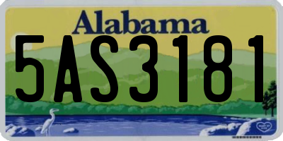 AL license plate 5AS3181