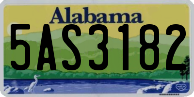 AL license plate 5AS3182
