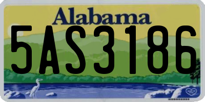 AL license plate 5AS3186
