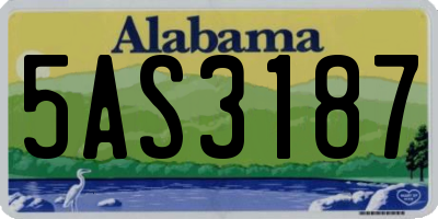 AL license plate 5AS3187