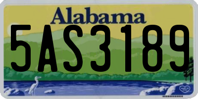AL license plate 5AS3189