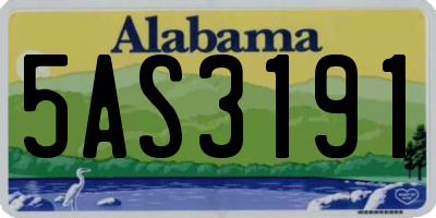 AL license plate 5AS3191