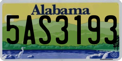 AL license plate 5AS3193