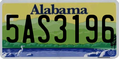 AL license plate 5AS3196