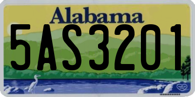 AL license plate 5AS3201