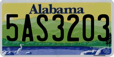 AL license plate 5AS3203