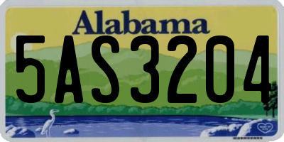 AL license plate 5AS3204