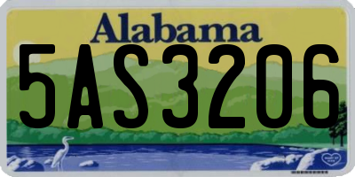 AL license plate 5AS3206