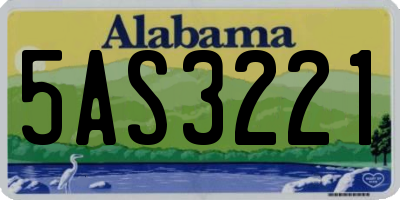 AL license plate 5AS3221