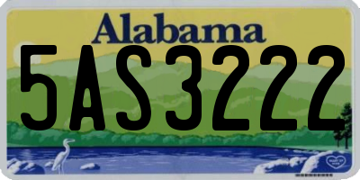 AL license plate 5AS3222