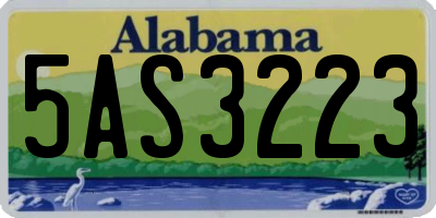 AL license plate 5AS3223