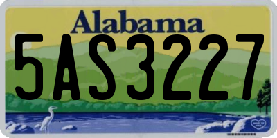 AL license plate 5AS3227
