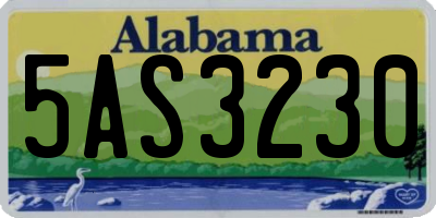 AL license plate 5AS3230
