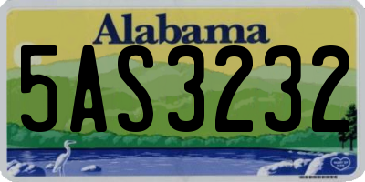 AL license plate 5AS3232