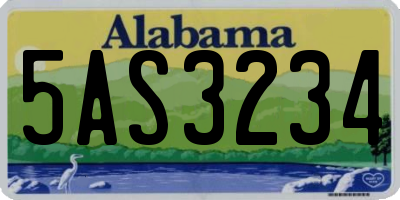 AL license plate 5AS3234