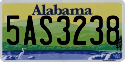 AL license plate 5AS3238