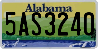 AL license plate 5AS3240