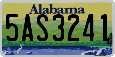 AL license plate 5AS3241