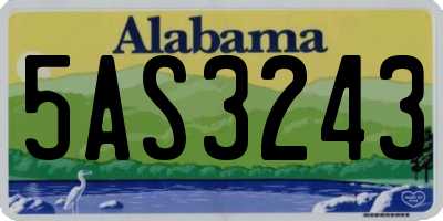 AL license plate 5AS3243