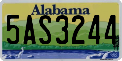 AL license plate 5AS3244